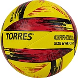 Мяч волейбольный TORRES Resist, р.5, желто-красно-черный, арт.V321305