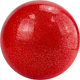 Мяч для художественной гимнастики, диам. 15 см, ПВХ, красный с блестками, арт.AGP-15-02