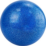 Мяч для художественной гимнастики, диам. 19 см, ПВХ, синий с блестками, арт.AGP-19-02