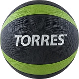 Медбол "TORRES 4 кг", арт.AL00224, резина, диаметр 21,9 см, черно-зелено-белый