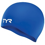 Шапочка для плавания подростковая TYR Wrinkle Free Junior Silicone Cap, арт.LCSJR-428, СИНИЙ, силикон